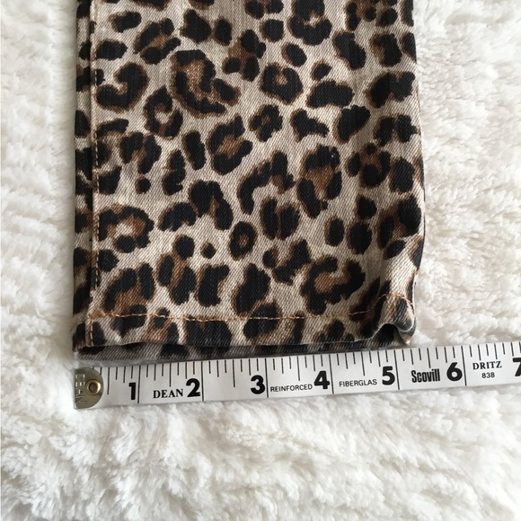Veronica Beard Debbie Leopard Button Fly 10" High Rise Skinny Leg Jeans Size 28 - Picture 5 of 12